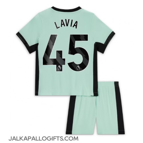 Chelsea Romeo Lavia #45 Kolmas Peliasu Lasten 2023-24 Lyhythihainen (+ Lyhyet housut)
